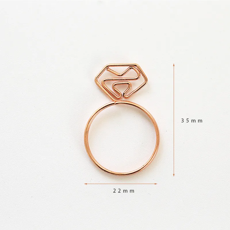 Diamond ring ROWBOE милые канцелярские принадлежности металл розовое золото Творческий Закладка бумага клип офис/студент Простой diy kawaii Закладка - Цвет: Diamond ring