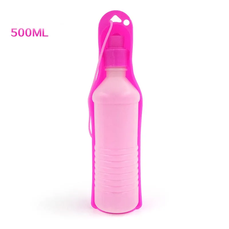 500ml Собачья Питьевая бутылка 250/500 мл Портативная складная бутылка для домашних животных дорожная бутылка для воды для собак безопасная пластиковая бутылка HF83025 - Цвет: 500ml
