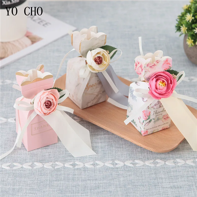 Искусственные пионы YO CHO 5 шт. искусственные цветы подарочные коробки пакеты для
