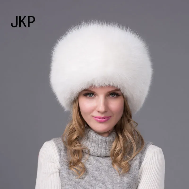 JKP 2018 шапка женская из натурального Лисьего меха Русская Шапка ушанка Казачья