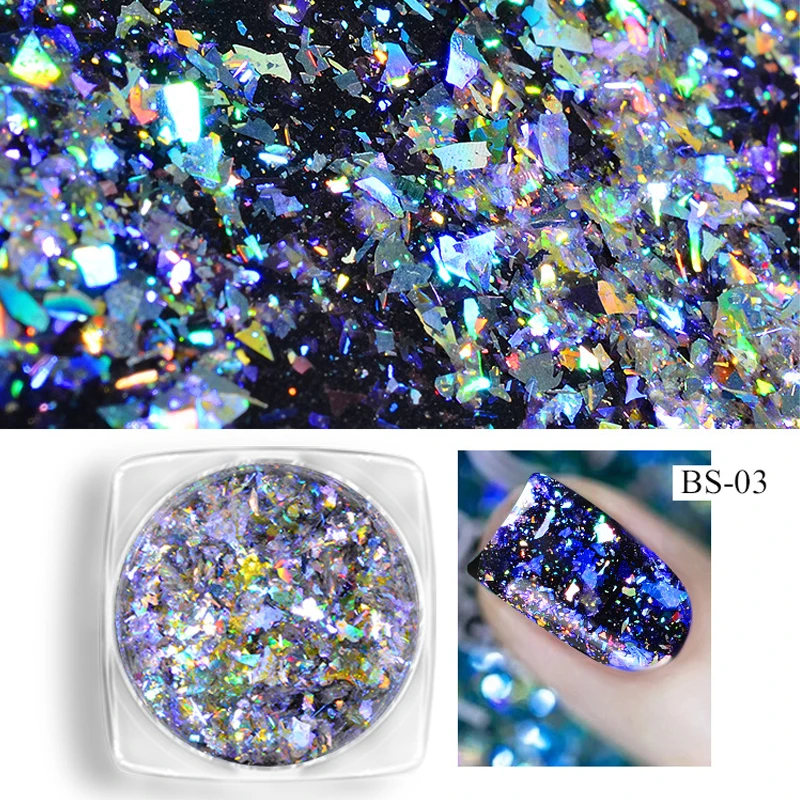 Лазерный Хамелеон для ногтей Aurora голографический порошок дизайна пигмент с