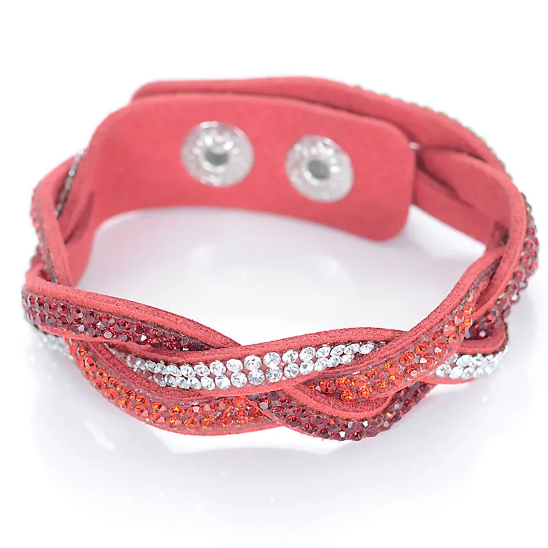 Горячая Распродажа 6 рядов горный хрусталь многослойный кожаный браслет