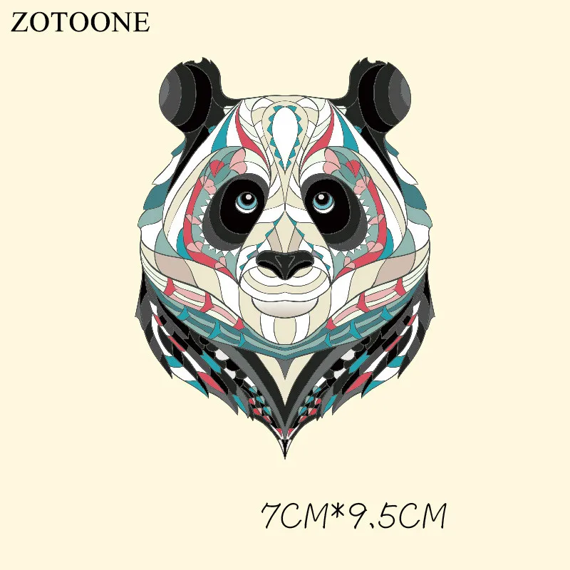 Panda ZOTOONE нашивки в форме животных тигра для одежды, железная Футболка с аппликацией, вышитый значок, наклейки на одежду, платья - Цвет: Panda