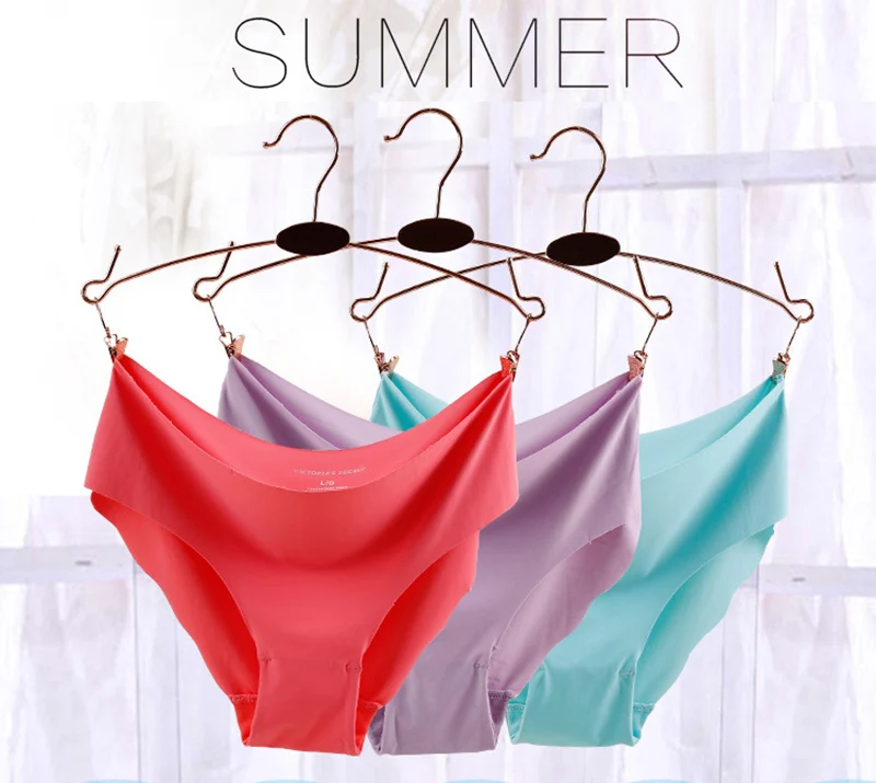 3 шт./компл. Seamles Ice Silk трусы для Для женщин сексуальные трусы с низкой посадкой ультра-тонкое нижнее белье стринги женские трусы, интимное# D