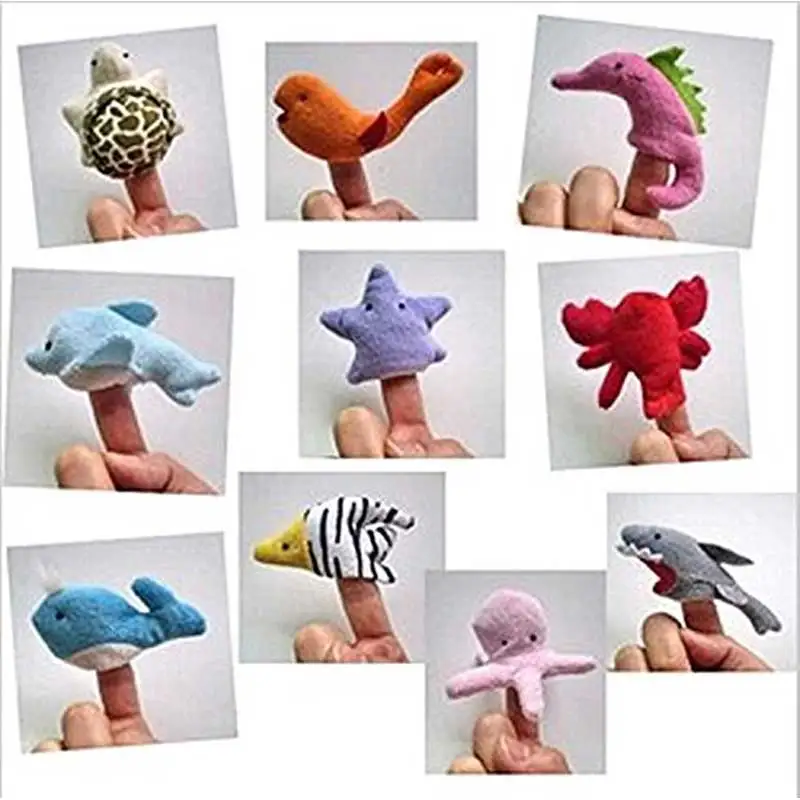10 шт./компл. милые морские животные плюшевые пальчиковые куклы игрушки на день