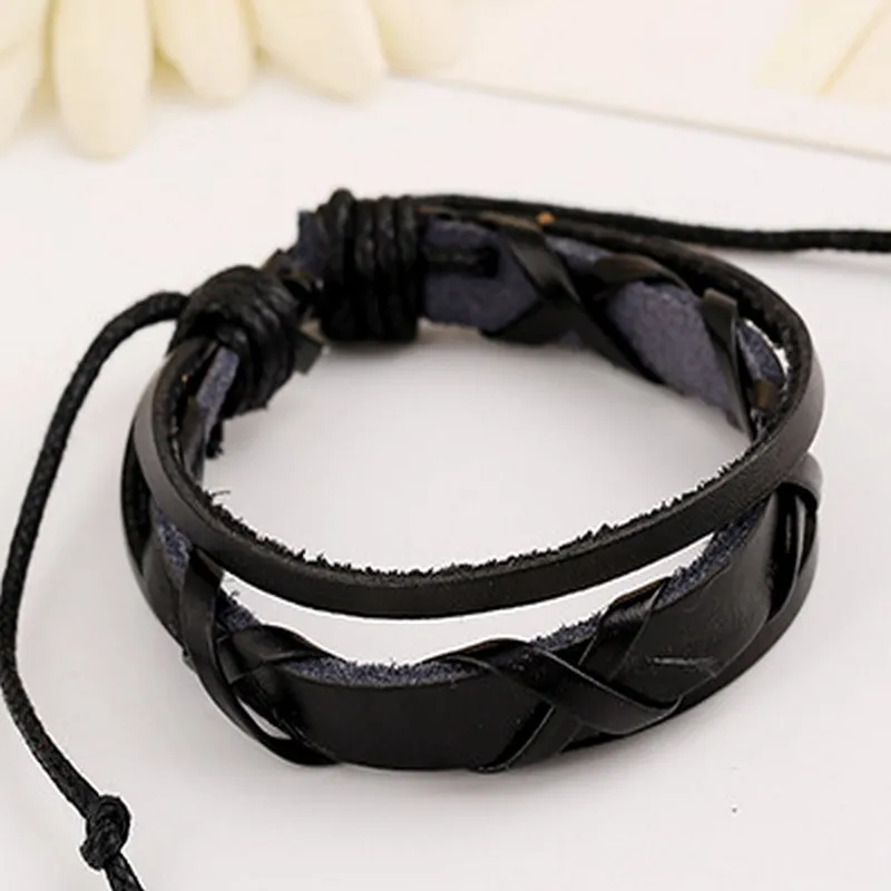 Со скидкой! Многоцветный на выбор плетеный браслет кожаный очаровательные