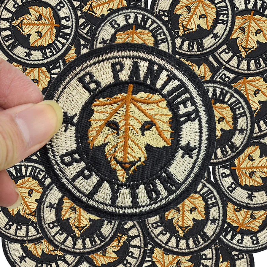 10 шт. круглые значки нашивки для одежды аппликация с вышивкой в виде кленового