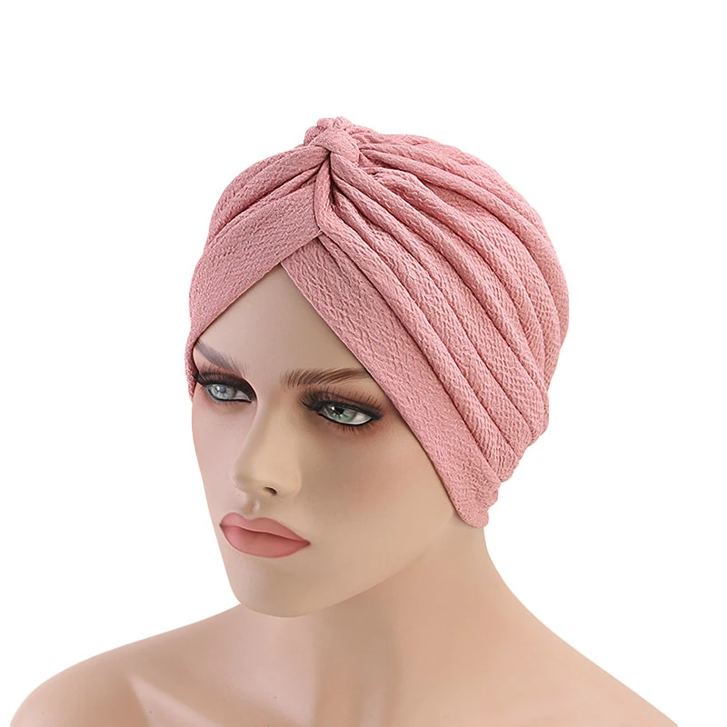 Женские новые банданы ретро-моды тюрбан шляпы леди спа однотонные кепки для макияжа религиозного стиля Баотоу теплые индийские.