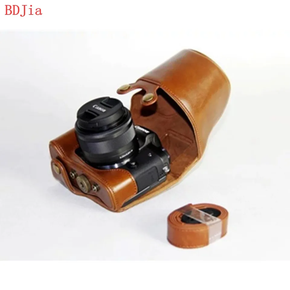 Чехол из искусственной кожи для камеры Canon EOS M50 M5 EOS Kiss M с объективом 15-45 мм с плечевым ремнем