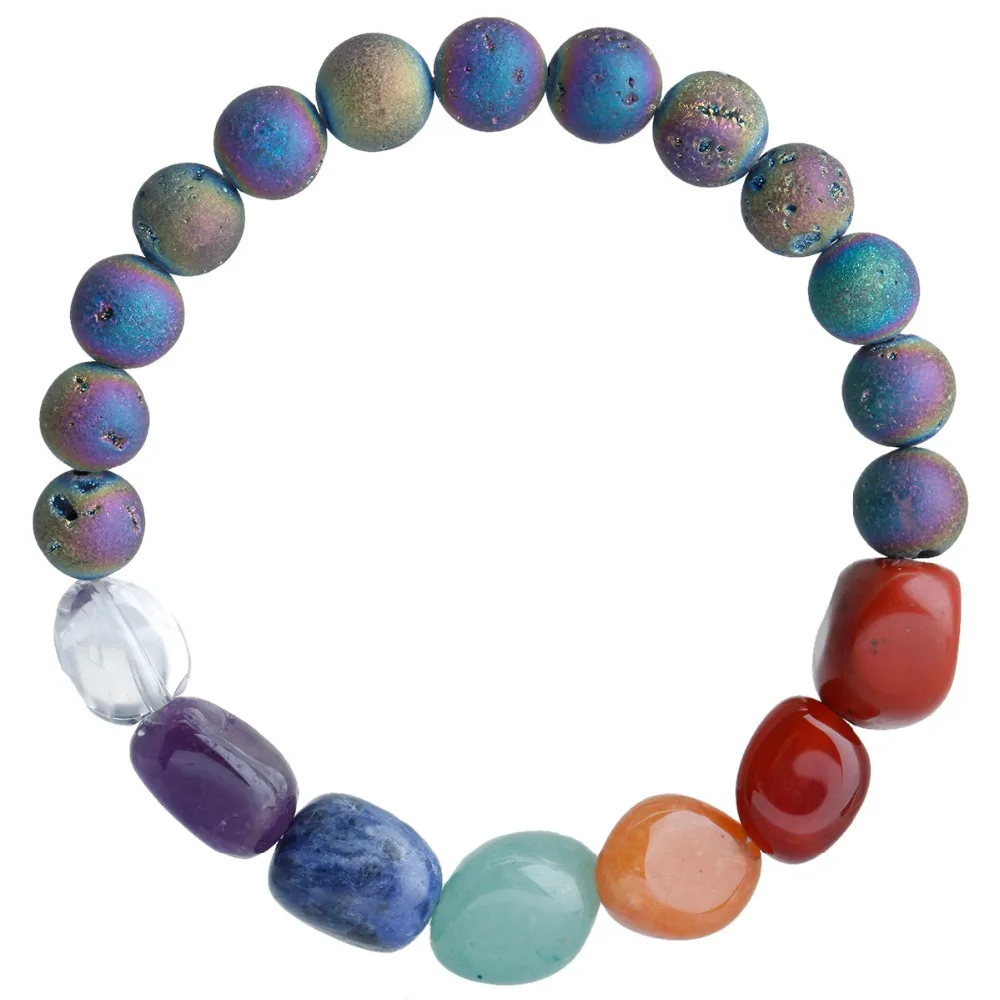 

7 Chakra Healing Crystals Kit,Rainbow Bracelet,Engraved Chakra Symbol Balancing Stones,Orgone Pyramid for Meditation,Reiki,Wicca