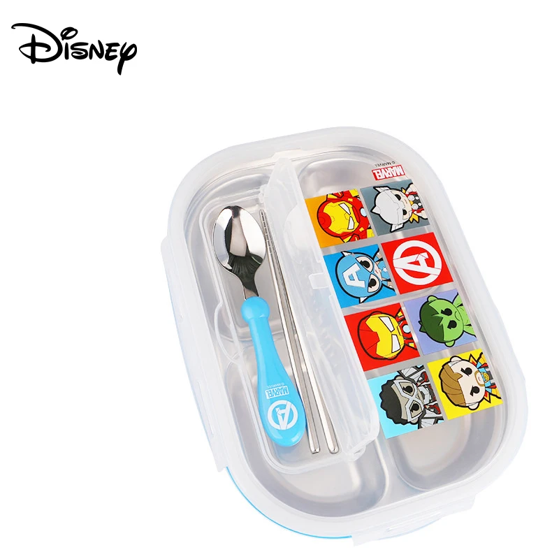 Disney Children's Plate Bowl Spoon Men and Women Stainless Steel Separate Dish Meal Tray Safe Cutlery Set