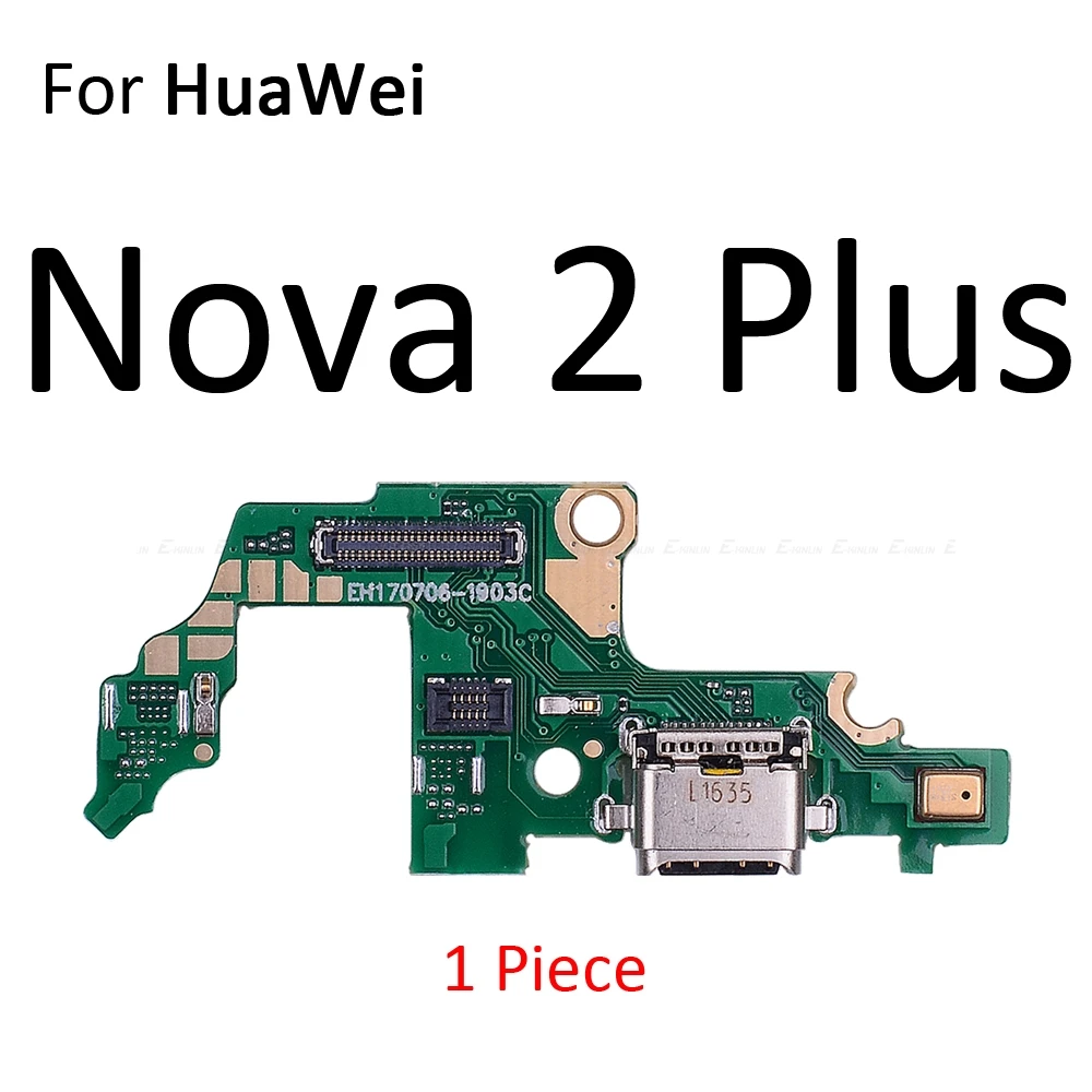 For Nova 2 Plus Соединительная плата для зарядного порта, гибкий кабель с микрофоном для HuaWei Nova 5i 4e 4 3 3i 3e 2 2S 2i Plus Lite Young - Цвет: For Nova 2 Plus