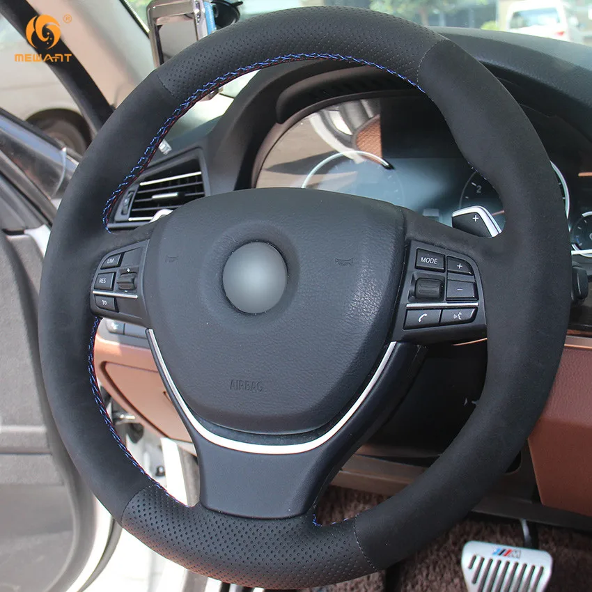 MEWANT черная натуральная кожа замша для BMW F10 2014 520i 528i 2013 730Li 740Li 750Li запчасти|car steering