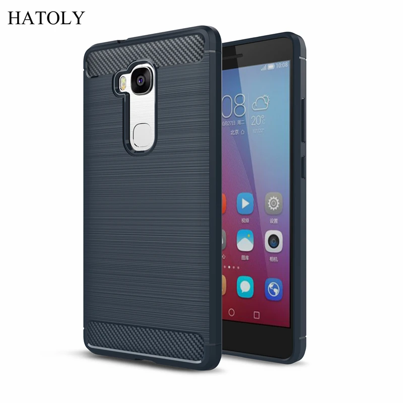 Чехол HATOLY для huawei Honor 5X противоударный мягкий силиконовый чехол с ворсом из ТПУ GR5