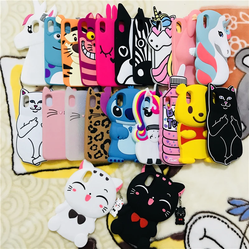 3D мультяшный мягкий силиконовый Рождественский чехол для iPhone 5S 5 6 6S 7 8 Plus X Чехол Минни Джуди Кролик Кот тигр Ститч Единорог животное