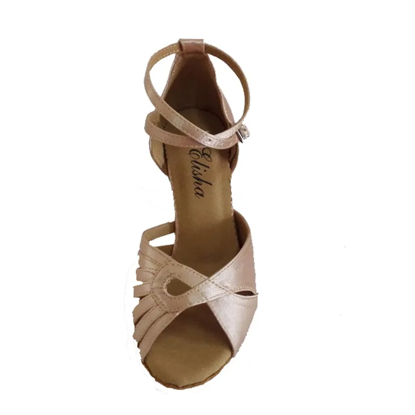 Elisha Dance Shoes Women's Girl's Latin Salsa Ballroom Party Open Toe Sandals Customized Heel |