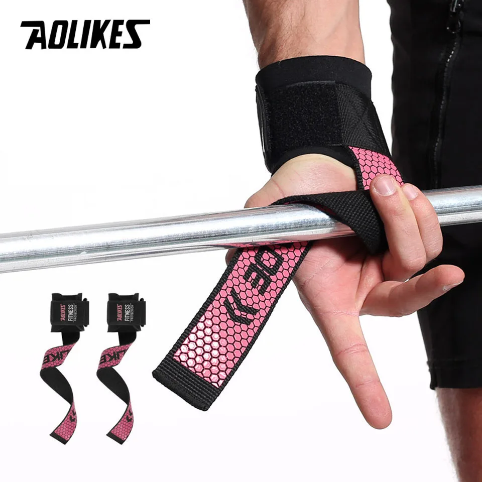 Rose red AOLIKES 2 шт супер браслет дышащий тренажерный зал фитнес-запястье Кроссфит тяжелая атлетика гантели Бодибилдинг запястье бандаж - Цвет: Rose red