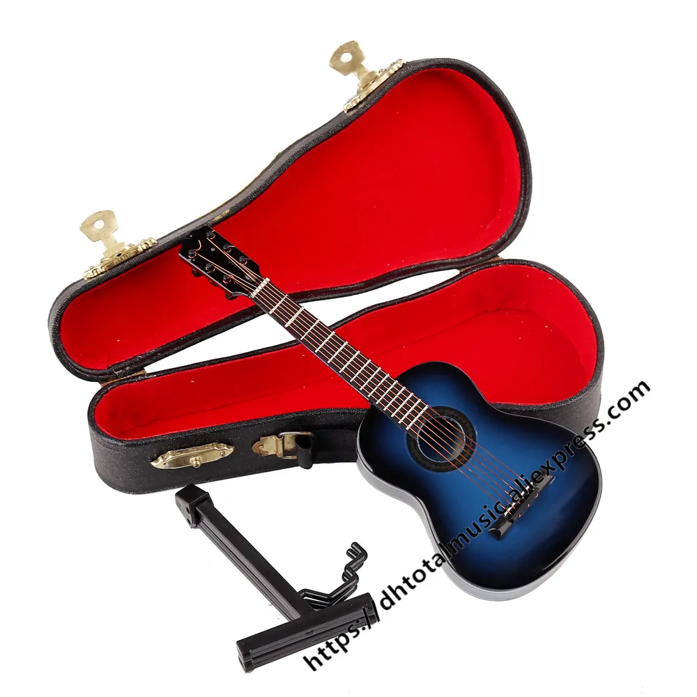 Mini Classic Guitar with Support Miniature Wooden Musical Instruments Collection Decorative Ornaments Model Decoration Gifts | Дом и сад