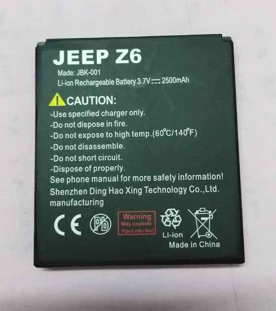 Jeep Z6 аккумулятор 2500mah Для Jeep Z6 Z6+ IP68 водонепроницаемый прочный телефон android 4,0 дюймовый экран сотовые телефоны