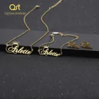 Индивидуальные ожерелья QItian из нержавеющей стали с именем, персонализированные подвески, ювелирные изделия
