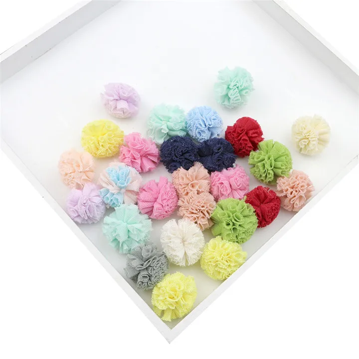 Color Yarn Balls 20-100 шт, кружевные Сетчатые эластичные Цветочные шары, сделай сам, товары для рукоделия, Свадебный декор, пряжа, шарики, головные уборы, ювелирные украшения, помпоны - Цвет: Color Yarn Balls