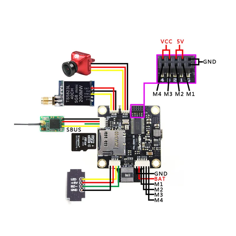 Hakrc Новый пуш ап F4 игровые джойстики 2 4S Betaflight OSD PDB 5В/2A BEC PPM/SBUS/IBUS OneShot для