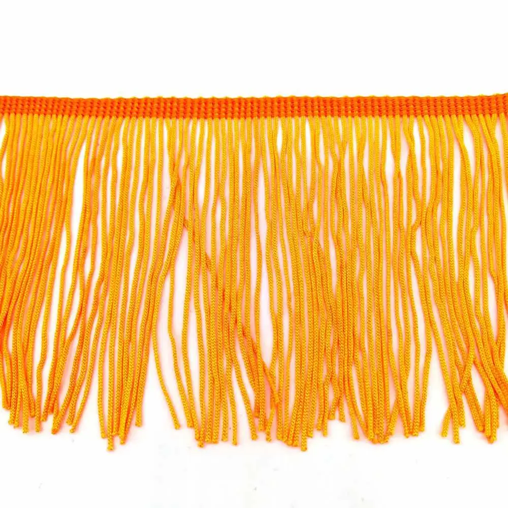 Orange 10 ярдов в упаковке, 4 дюйма, ширина, отделка бахромой, кружево, полиэфирное волокно, кисточка, аксессуары, латинское свадебное платье, бахрома на ленте - Цвет: Orange