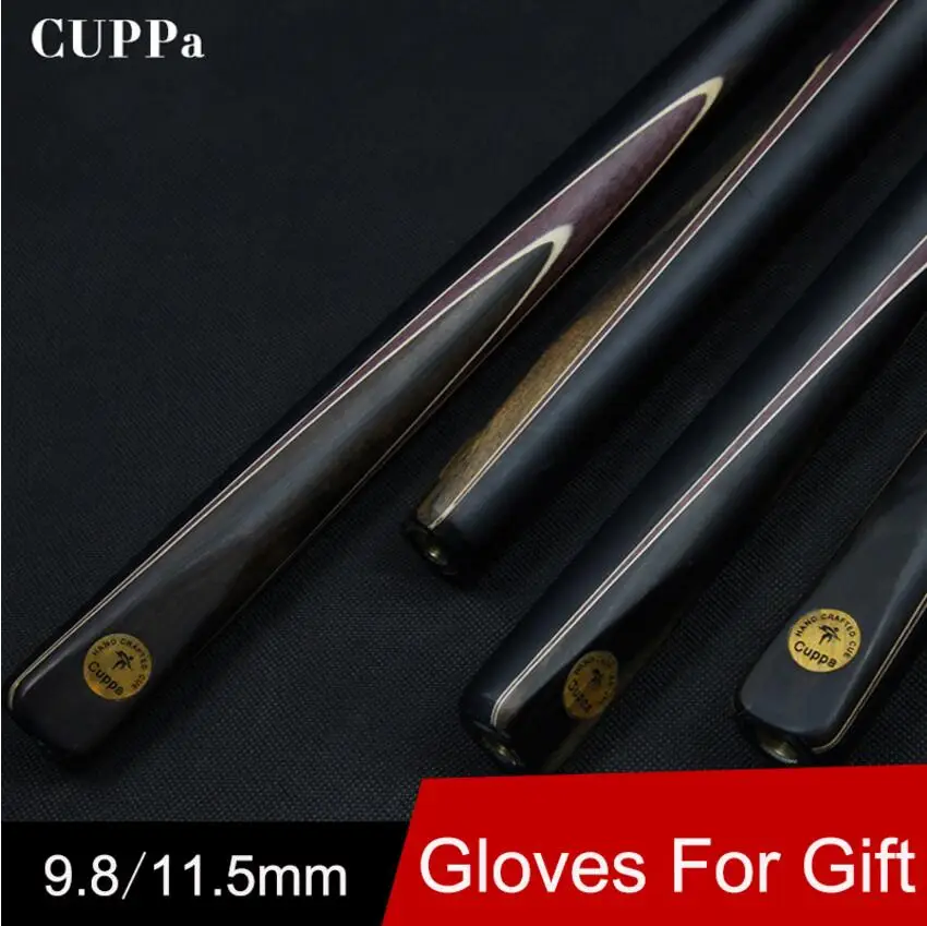 Cuppa Снукер cue 3/4 шарнирный Снукер cue Stick 9,8 мм/11,5 мм советы с Снукер cue расширение Ebony Ручка профессиональный Китай