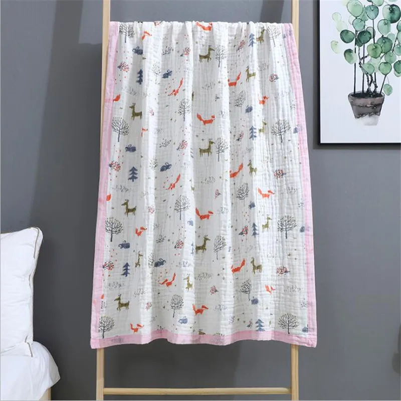 6 слойное супер мягкое муслиновое одеяло Хлопковое для пеленания Детское