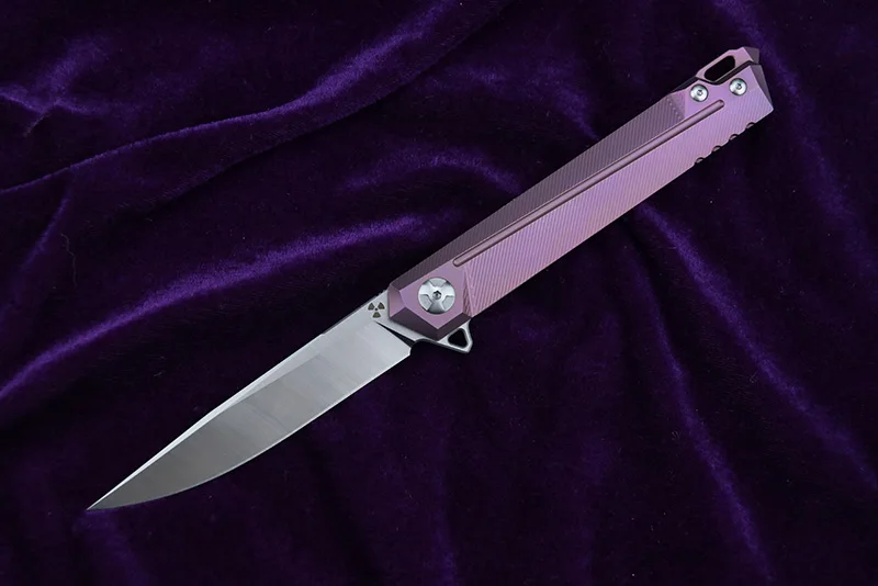 LEMIFSHE JK5311 S35VN лезвие Флиппер складной нож шарикоподшипник TC4 титановая ручка Охота Кемпинг Фрукты Ножи EDC инструменты - Цвет: Розовый
