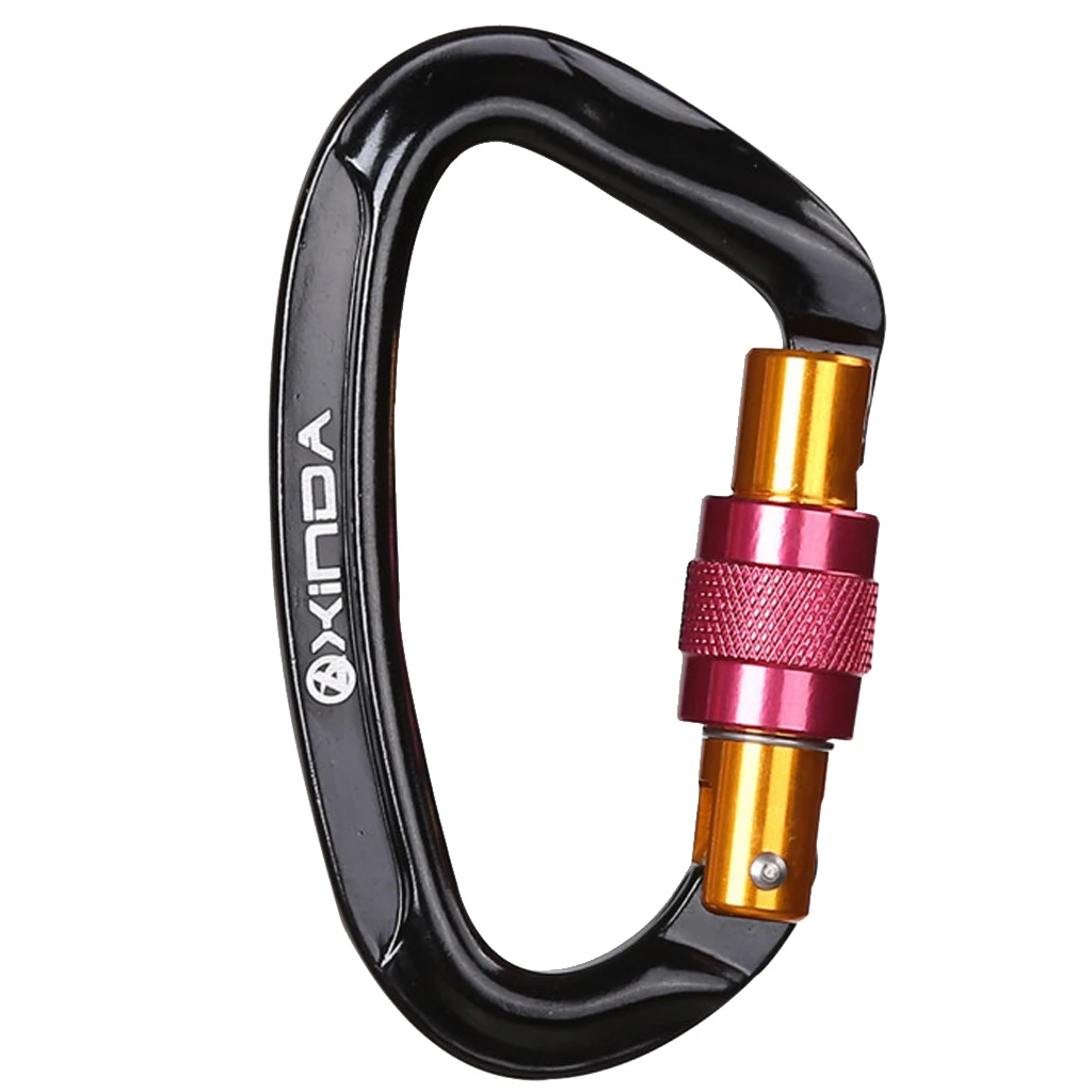 Открытый D форма рок винтовой замок Карабин Пряжка для наружного альпинизма