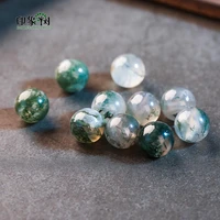 4681012mm natural green aquatic grass agates stone beads pick size round loose beads diy bracelet for jewelry making 21003