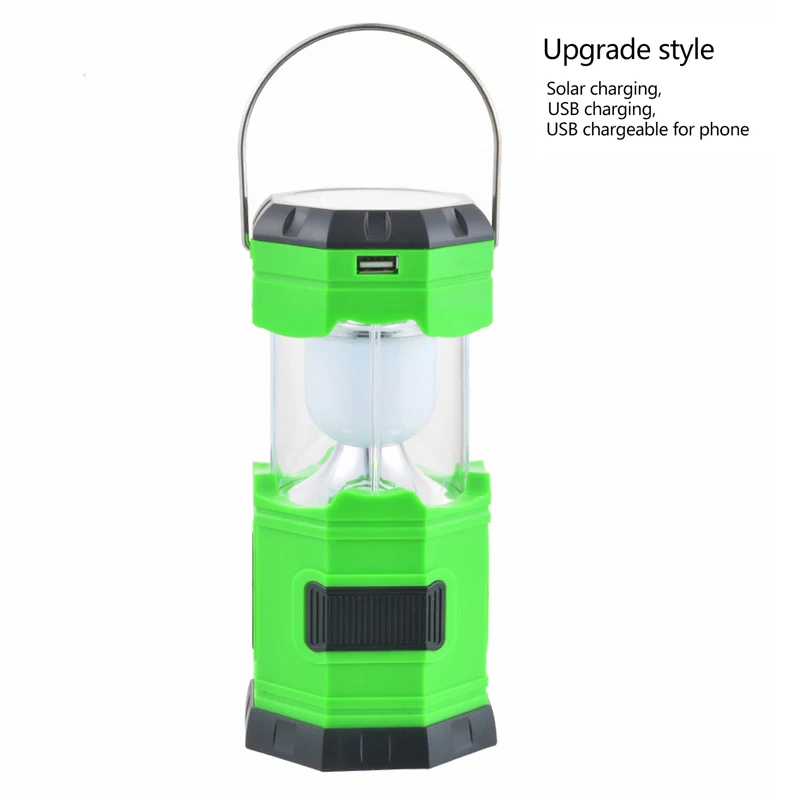 1 update green IVYSHION открытый портативный фонарь s Многофункциональный 6/20 светодиодов солнечной энергии лампа складной USB Перезаряжаемый кемпинг фонарь светильник - Мощность в ваттах: 1 update green