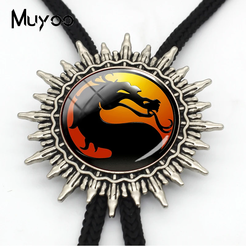 Боло-00162 Дракон Западный Боло Галстук Mortal Kombat бижутерия со стеклянными кабошонами на шею галстук ручной работы ювелирные изделия аксессуары Подарки - Окраска металла: 2