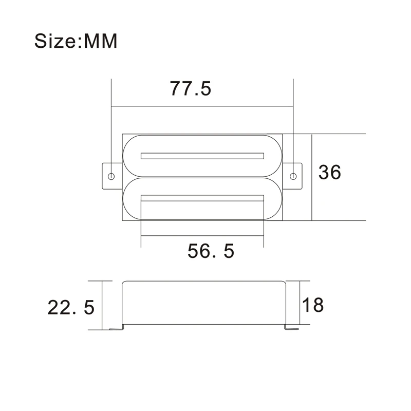 

Electric Guitar Humbucker Dual Coill Dual Rail Guitar Pickup with 57mm Steel Pole Ivory