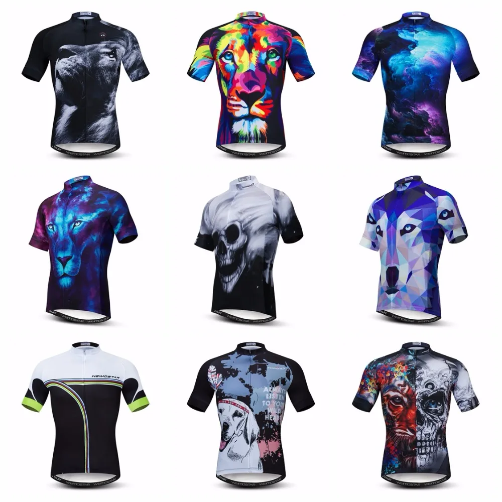 

2019 3D Cycling Jersey Men Bike Jerseys Racing Bicycle Tops Team Ropa Ciclismo mtb Mountain Shirt short sleeve wolf cycle jersey