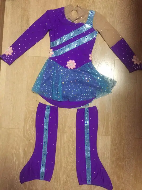Free shippingPurpleRhythmic Gymnastics Leotard RG Acro/Ice skating dress Tap Costume Twirling DanceT5 | Тематическая одежда и