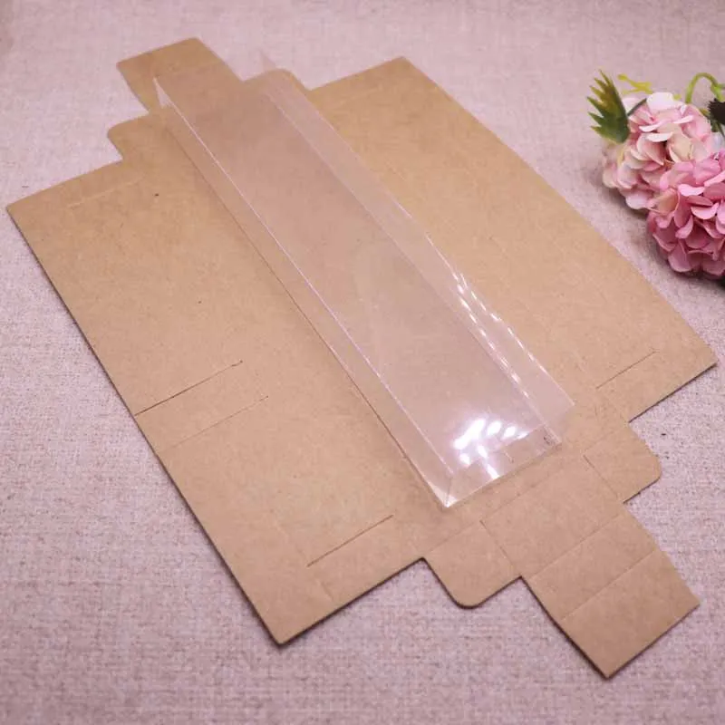 

DIY kraft Frosted slide Drawer Box Clear Window cover Pen Box white Lip Sticker Eye Line Pen Box black Cosmetic package box