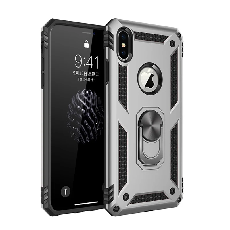 Бронированный чехол для iPhone 11 Pro Max 7 8 противоударный Plus X XR XS чехол-подставка