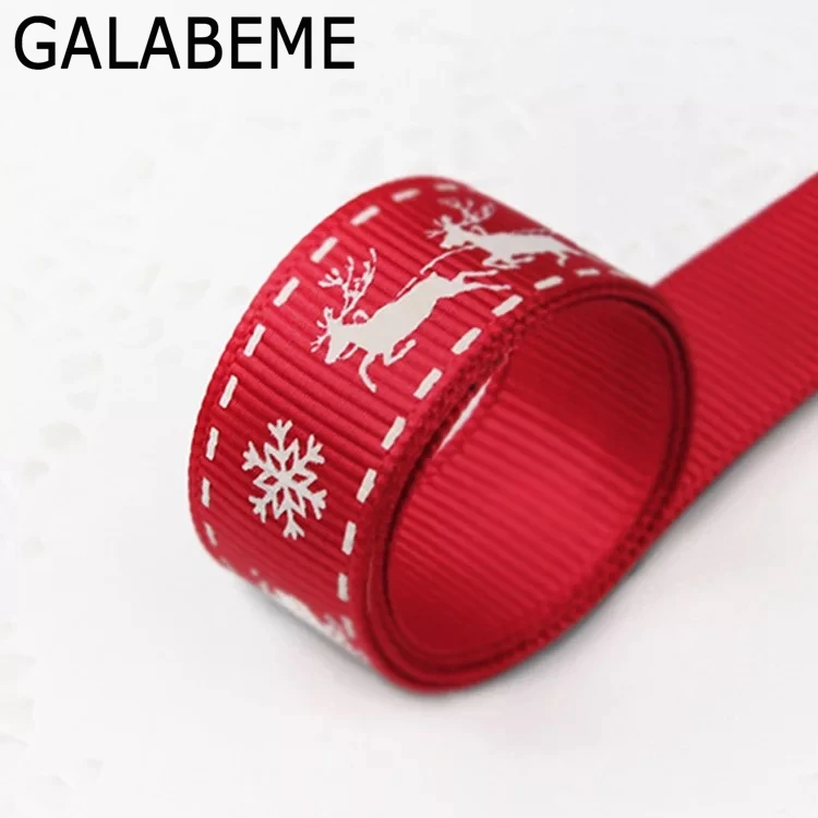 Galabeme 1 5 см Ширина * 25 ярдов Красный снежинка олень лента ленты Новогоднее
