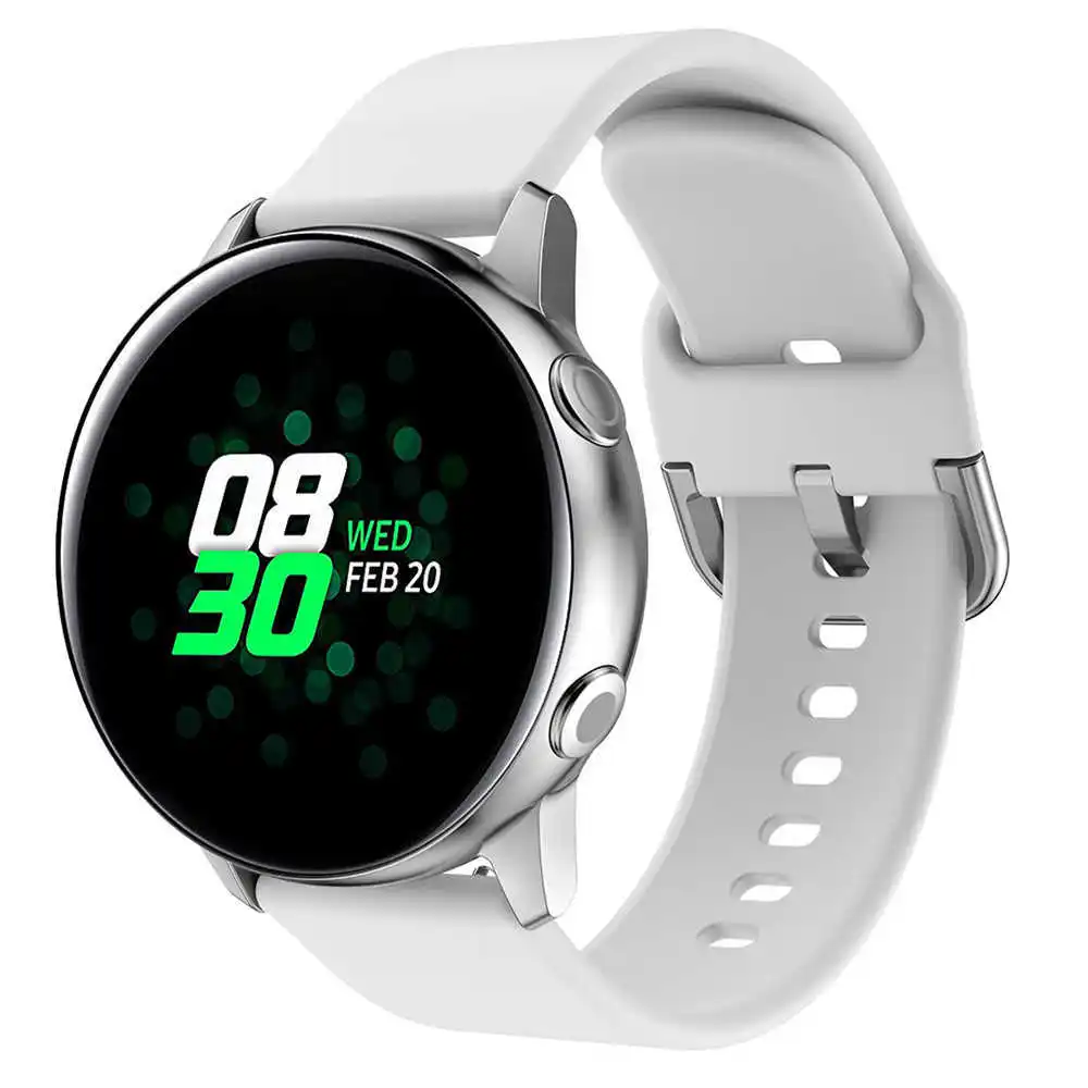 Ремешок 20 мм для Samsung Galaxy Watch 3 41 мм/42 мм/Active 2 мягкий силиконовый спортивный браслет