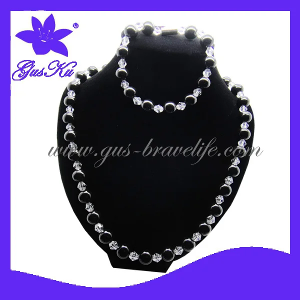 2013 Free shipping factory price GusKu Gus-EN-012 fashion and health care energy jewelry set in tourmaline material | Украшения и