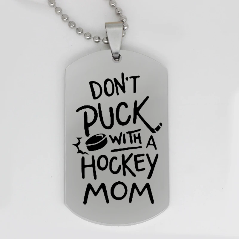

Ufine jewelry family gift pendant army card Don't puck with a hockey mom stainless steel customed necklace N4229