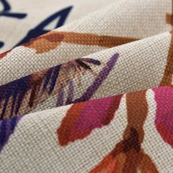 Страусиное перо попугай набивная льняная подушка из х/б ткани для дивана Декор