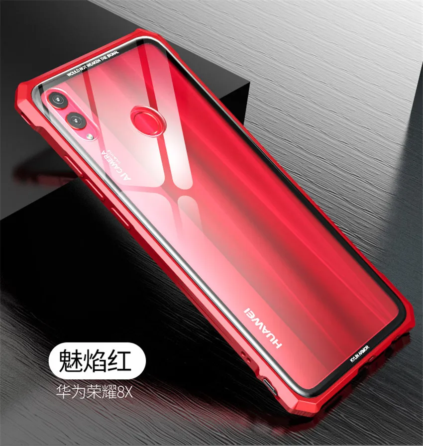 Honor 8X чехол металлический бампер стекло задняя крышка для huawei Honor 8x Honor8x прозрачный чехол из закаленного стекла для телефона