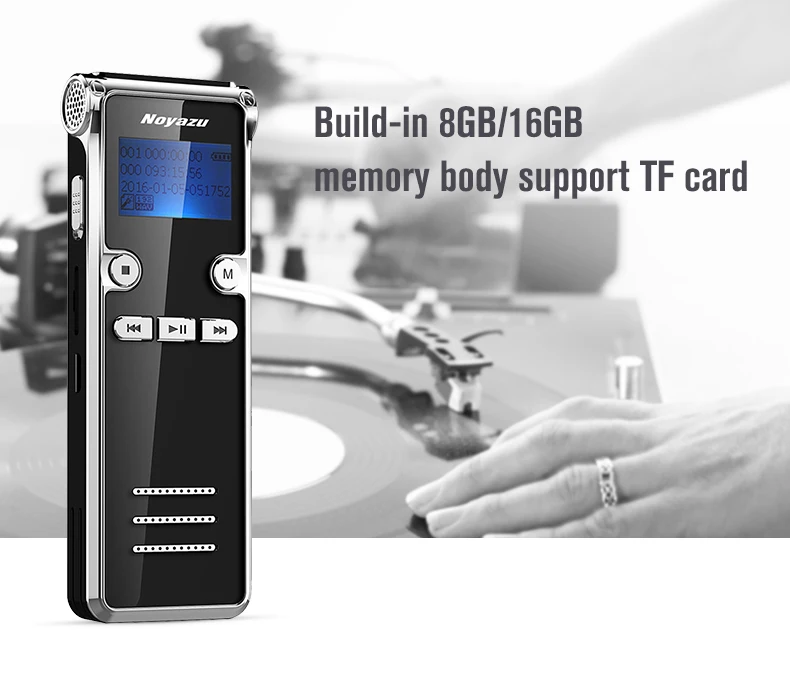 Noyazu 906 перезаряжаемый 8 ГБ Цифровой Аудио Звук Диктофон MP3 плеер Высокое качество Мини Цифровая запись голоса