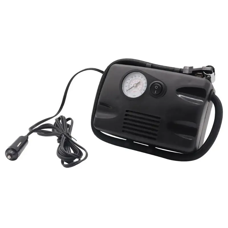 12V 260 фунтов/кв. дюйм Мини Портативный автомобильных шин Электрический насос воздушный компрессор с манометром Мощность по cargette Зажигалка для сигарет розетка для накачки шин