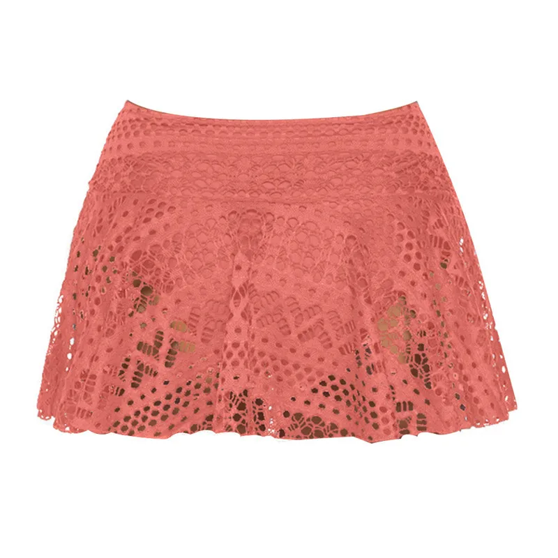 with Underwear Летняя женская кружевная вязаная юбка бикини, купальник, женская одежда для плавания,, средняя талия, короткая юбка для плавания, Новая мода - Цвет: with Underwear