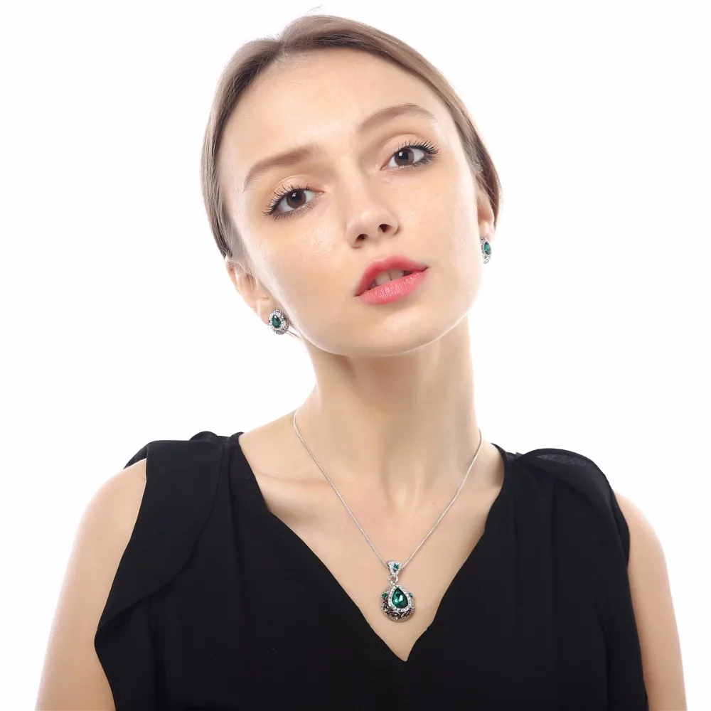 Модный свадебный подарок для вечеринки, брендовый свадебный кристалл, королева, подвеска в виде капли воды, ожерелье, серьги, ювелирный набор 84191