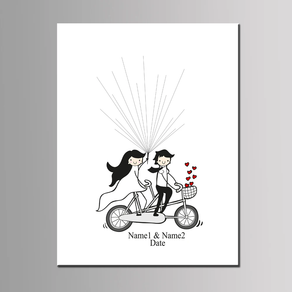 Бесплатная персонализированные пользовательские имя Дата Свадьба отпечаток